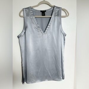Lafayette 148 New York Light Gray Silk Top